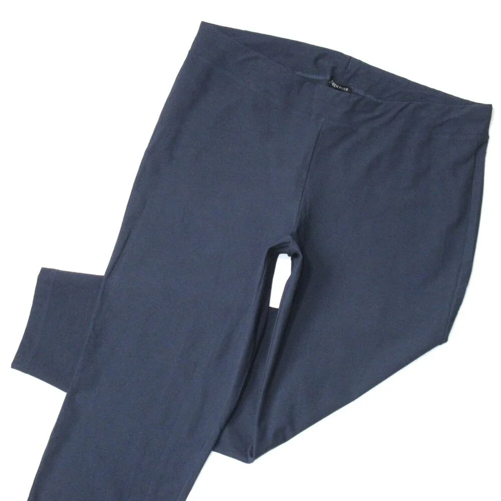 NWT Eileen Fisher Slim Ankle in Ocean Washable Stretch Crepe Pull-on Pant XXS - Picture 2 of 5